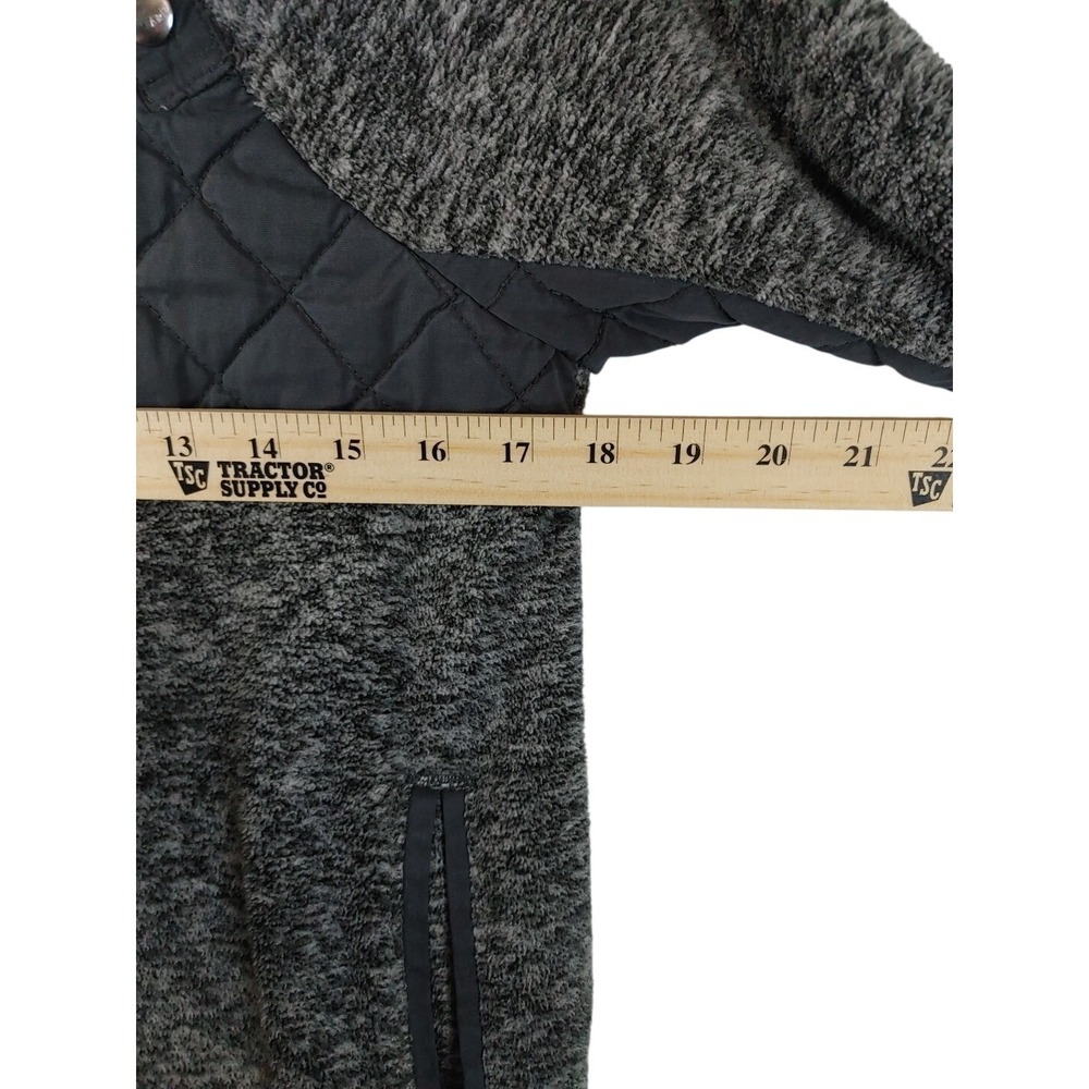 Abercrombie & Fitch Fleece 1/4 Button Snap Sweater Womens XS Gray Pullover - Picture 4 of 6